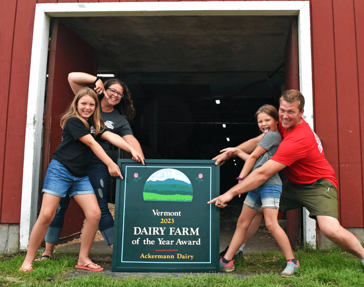 Ackermann Dairy honored as Vermont Dairy Farm of the Year